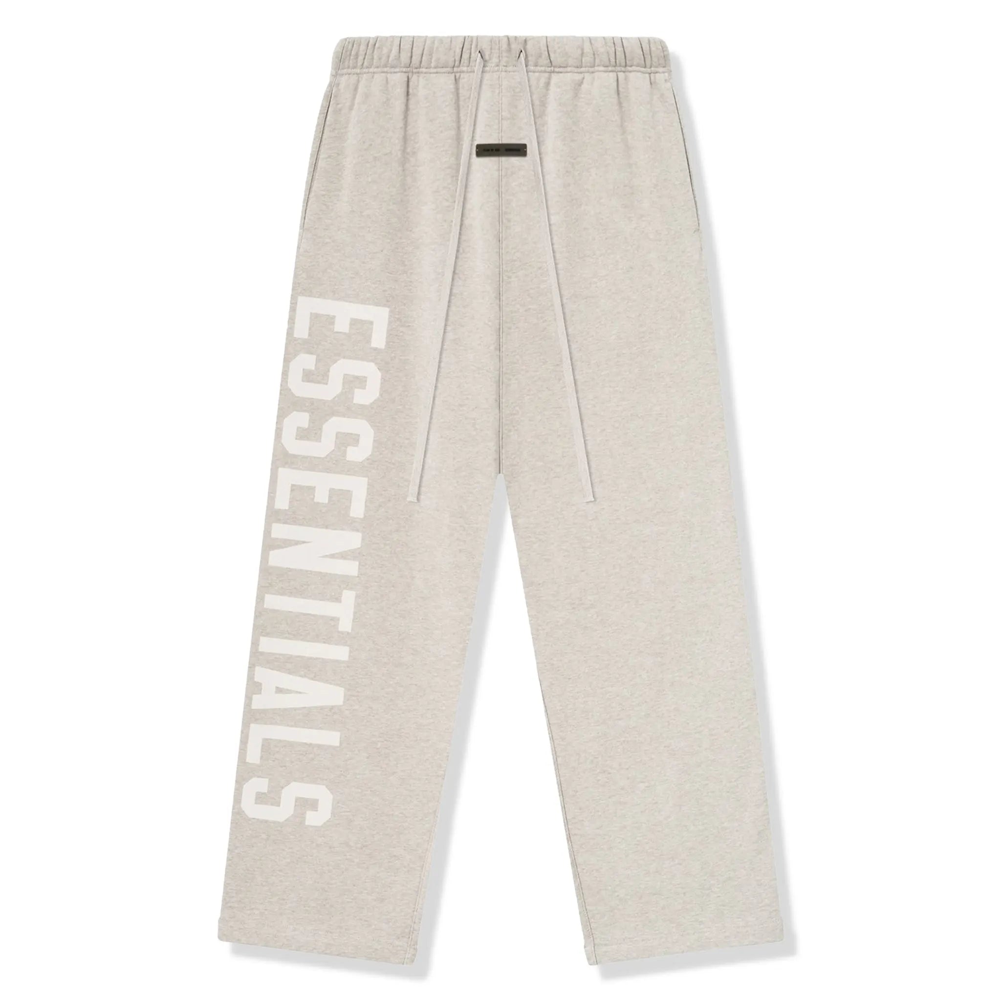 Front View of Fear Of God Essentials Lounge Fleece Heather Stone Sweatpants (FW25) 130SP254322F